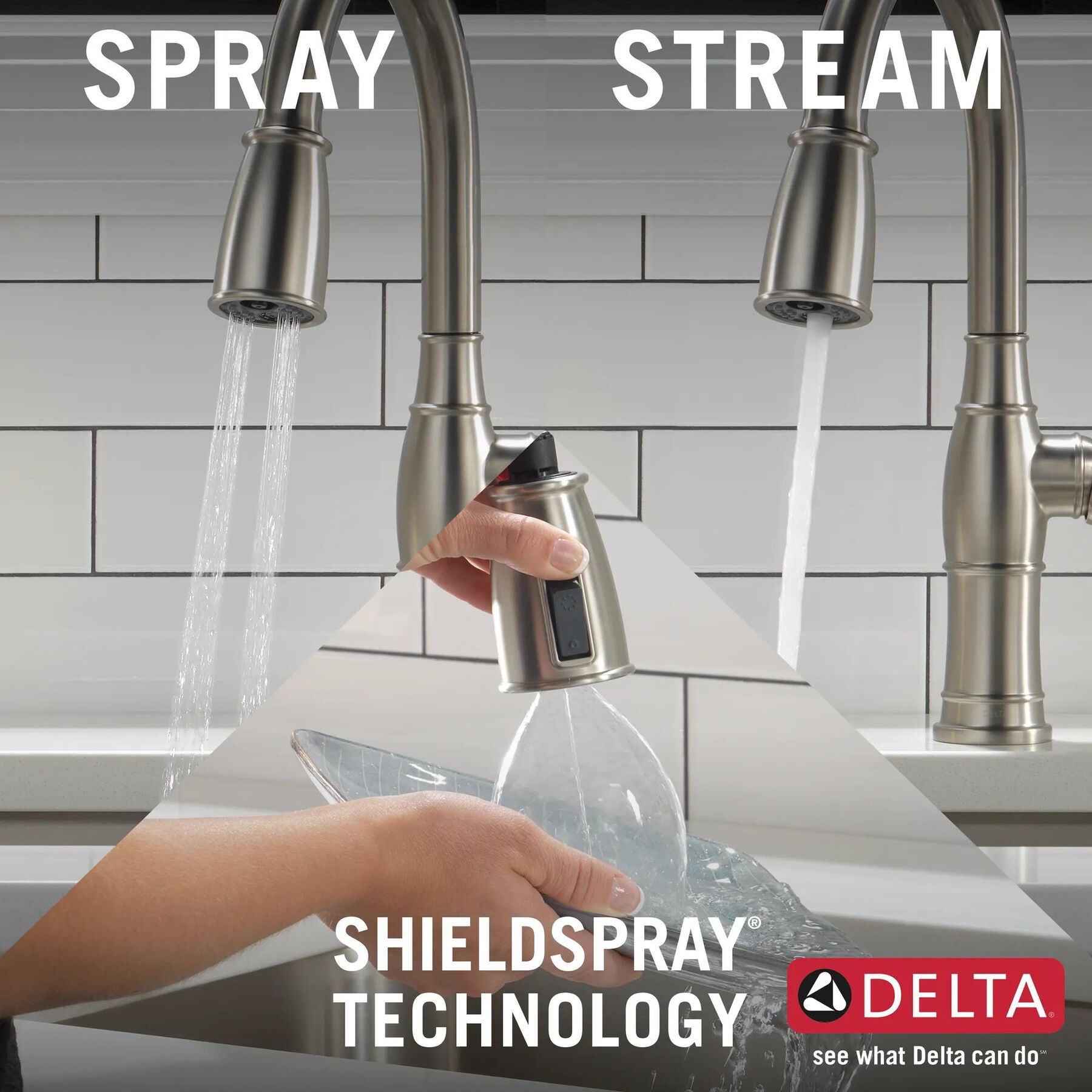 Single Handle Pull-Down Kitchen Faucet with Soap Dispenser and ShieldSpray&reg; Technology