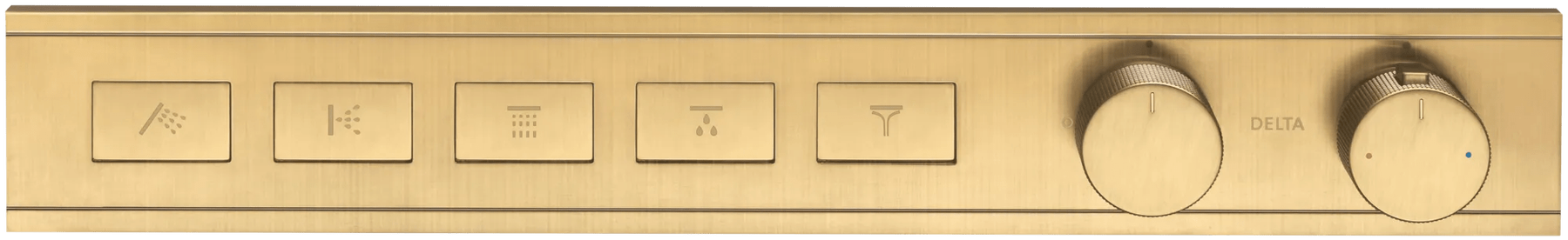 Modern High Flow Push Button Thermostatic Trim - 5 Outlet