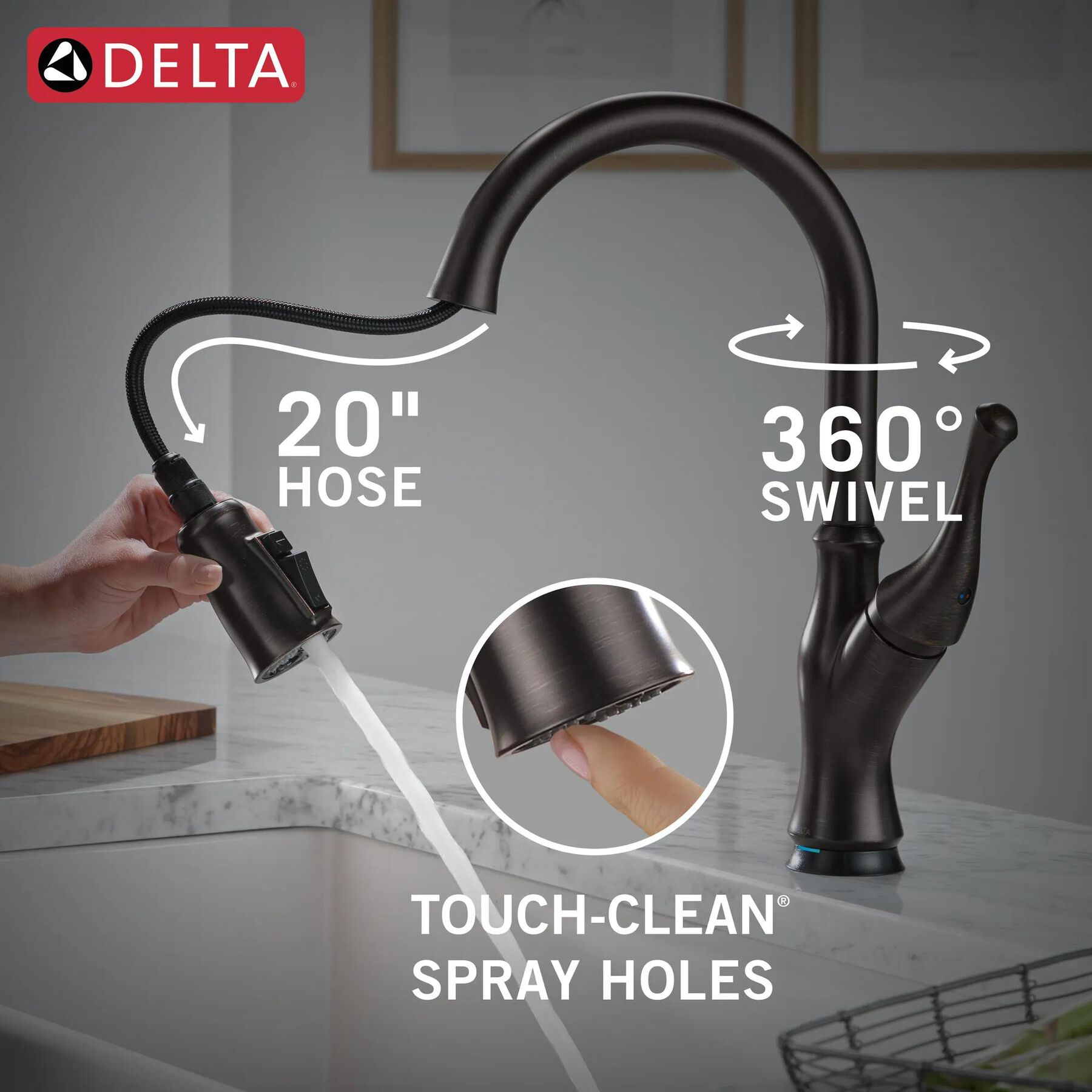 Touch<sub>2</sub>O&reg; Technology Kitchen Faucet with Touchless Technology