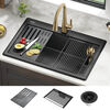 33&rdquo;&nbsp;Granite Composite&nbsp;Workstation Kitchen Sink&nbsp;Drop-In&nbsp;Top Mount&nbsp;Single Bowl with&nbsp;WorkFlow&trade; Ledge and Accessories