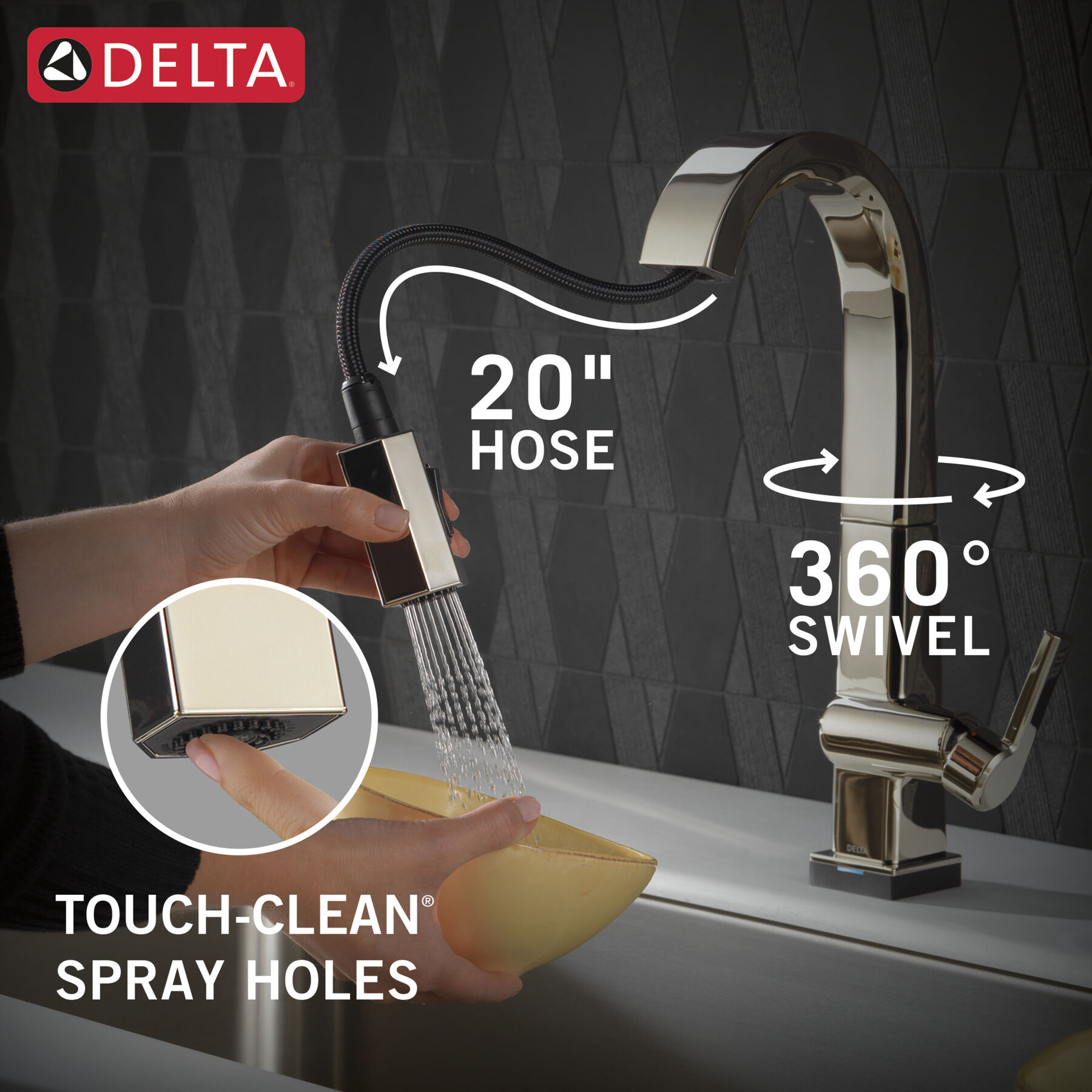 Single Handle Pull Down Bar/Prep Faucet With Touch2O Technology