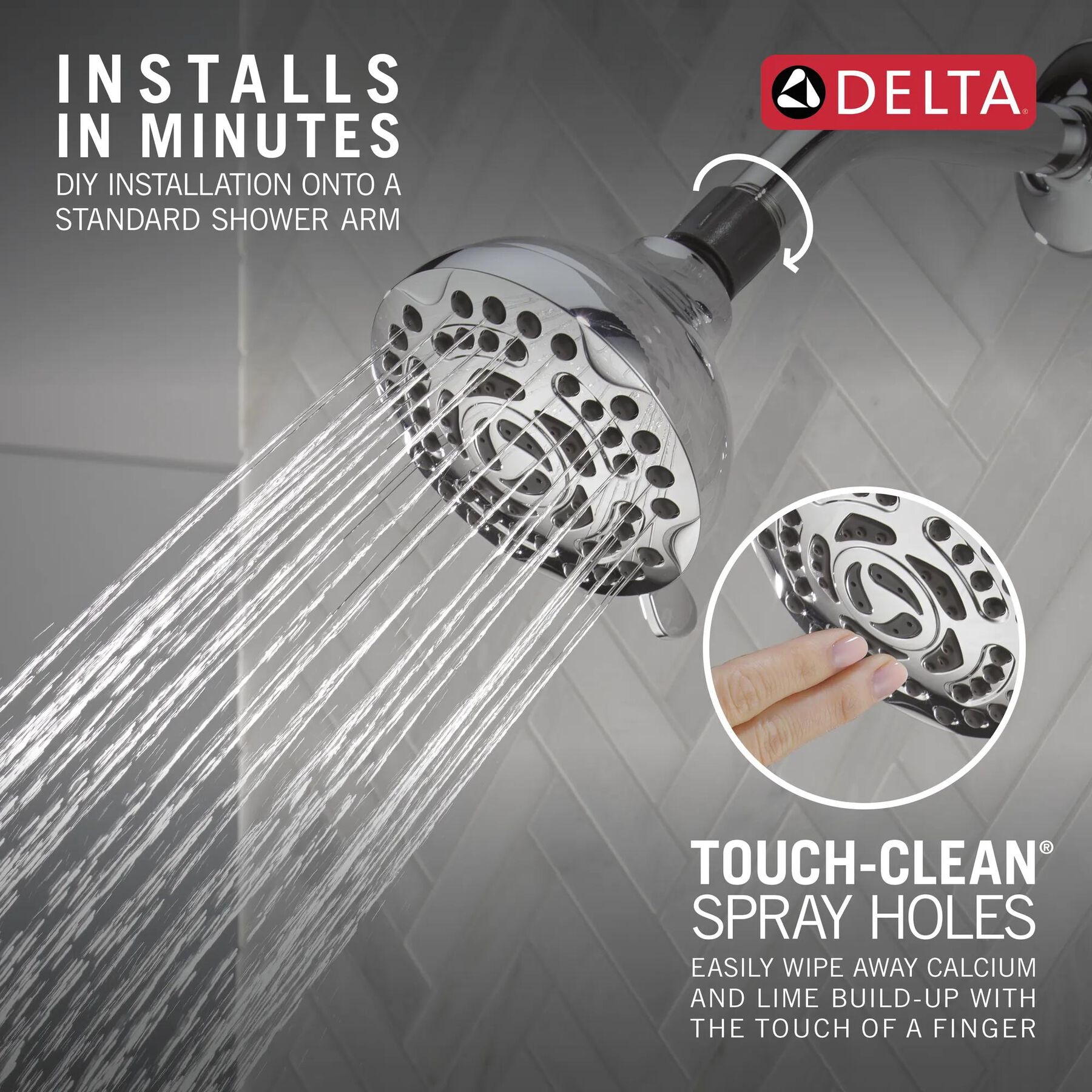 9-Setting Shower Head in Chrome - 1.75 GPM