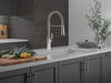 Single Handle Pull-Down Kitchen Faucet With Spring Spout