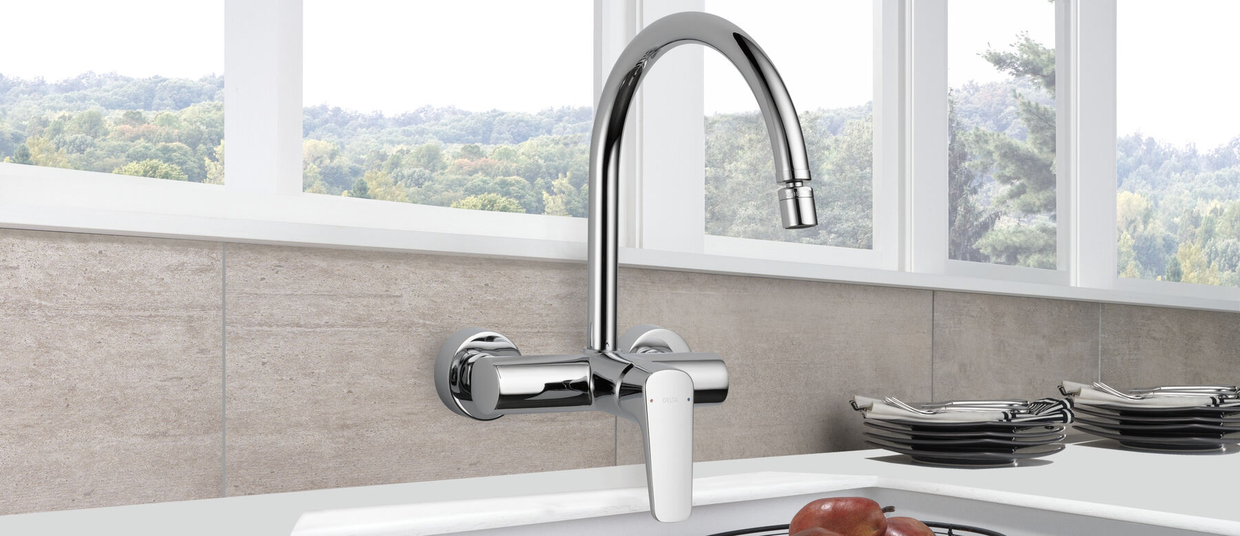 Single Handle On Wall Kitchen Faucet