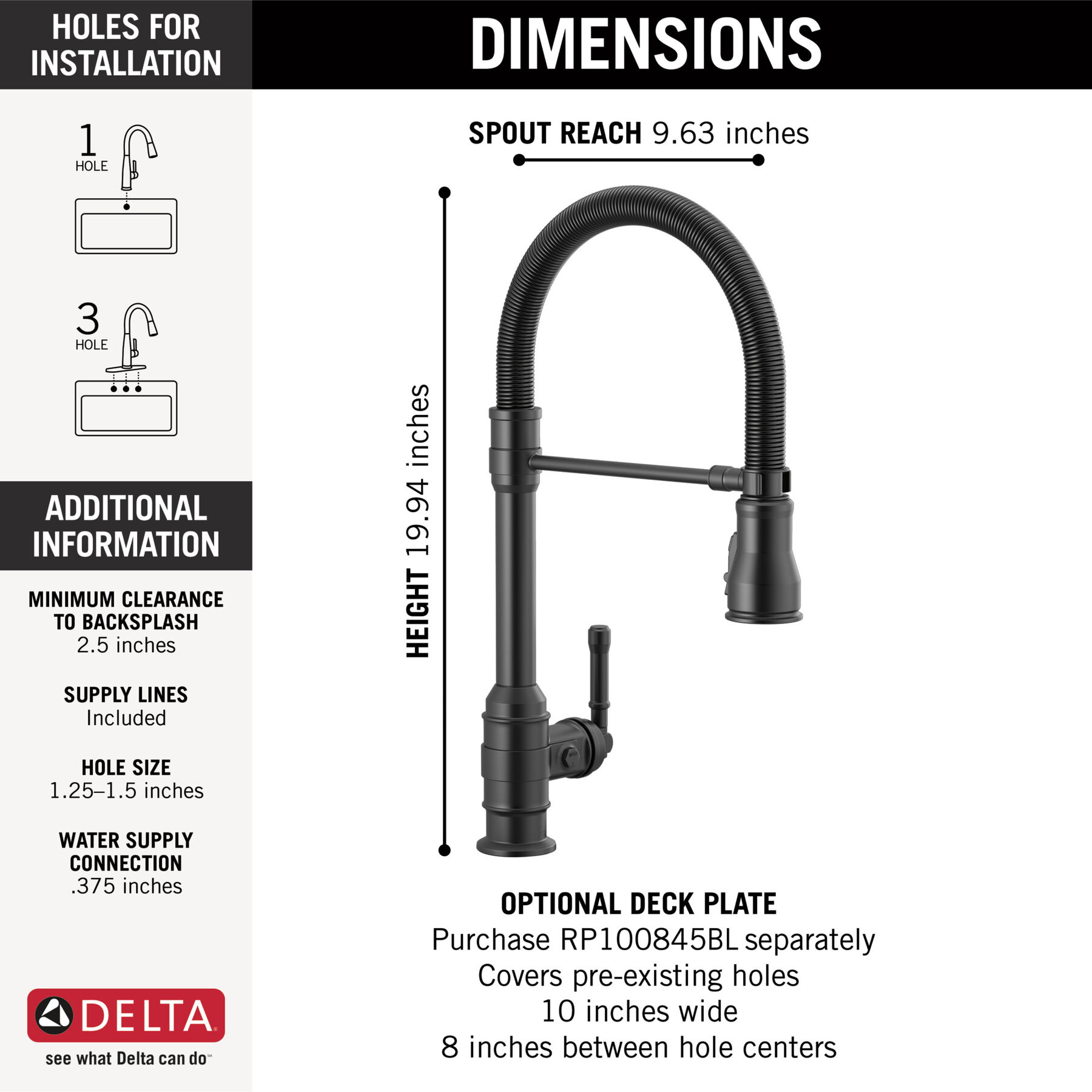 Single Handle Pull-Down Kitchen Faucet With Spring Spout