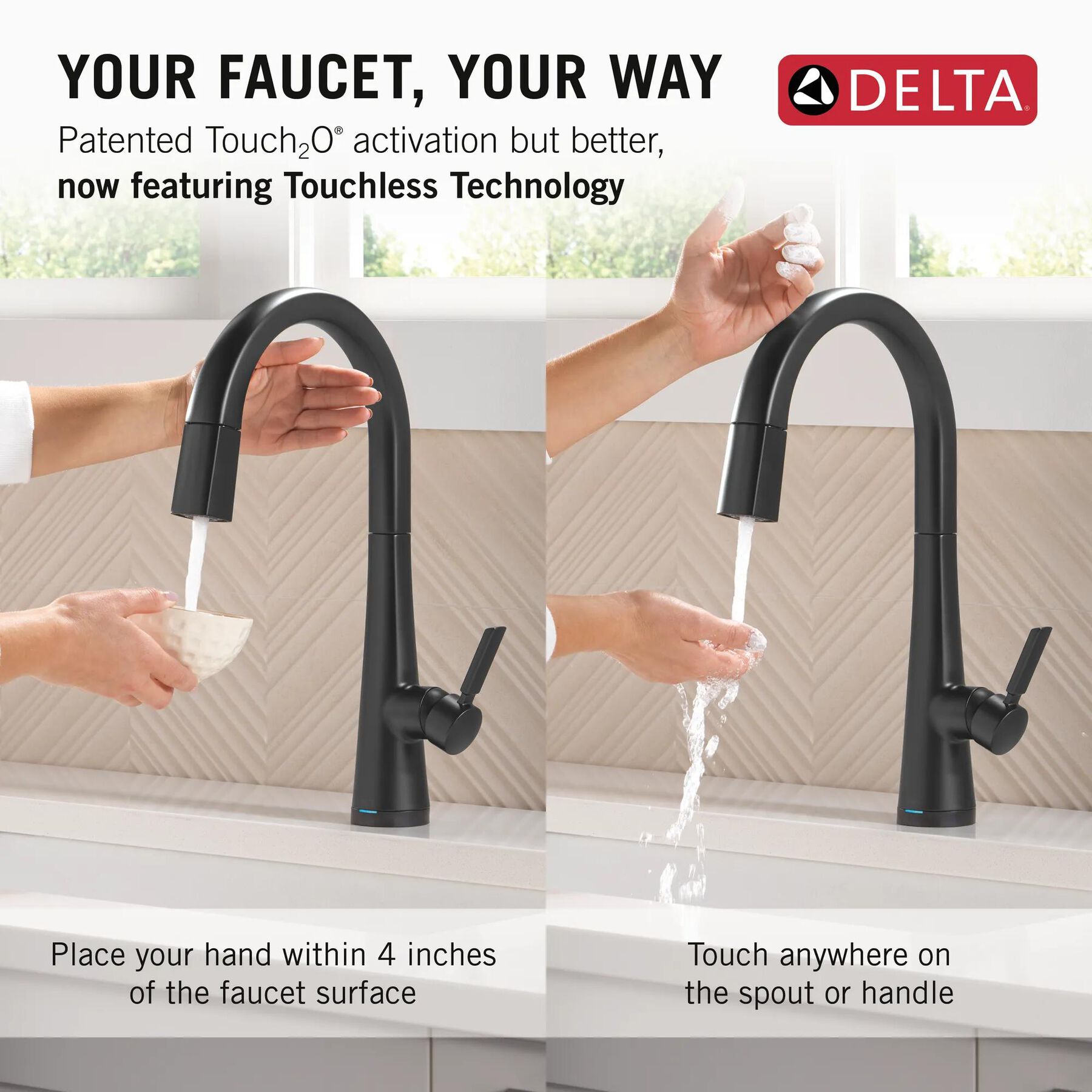 Touch<sub>2</sub>O&reg; Technology Kitchen Faucet with Touchless Technology