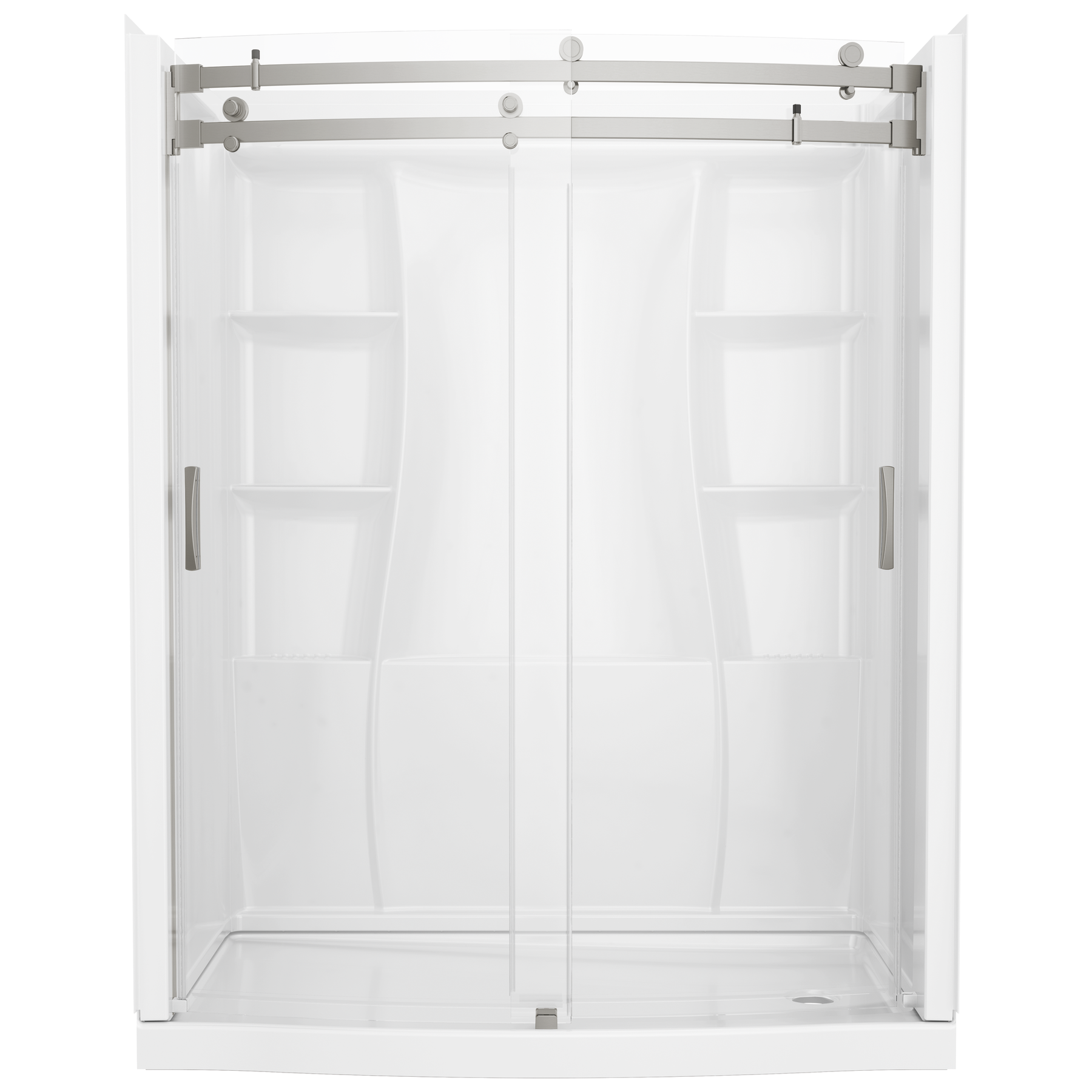 60 x 32" Curved Alcove Shower Base with Right Drain