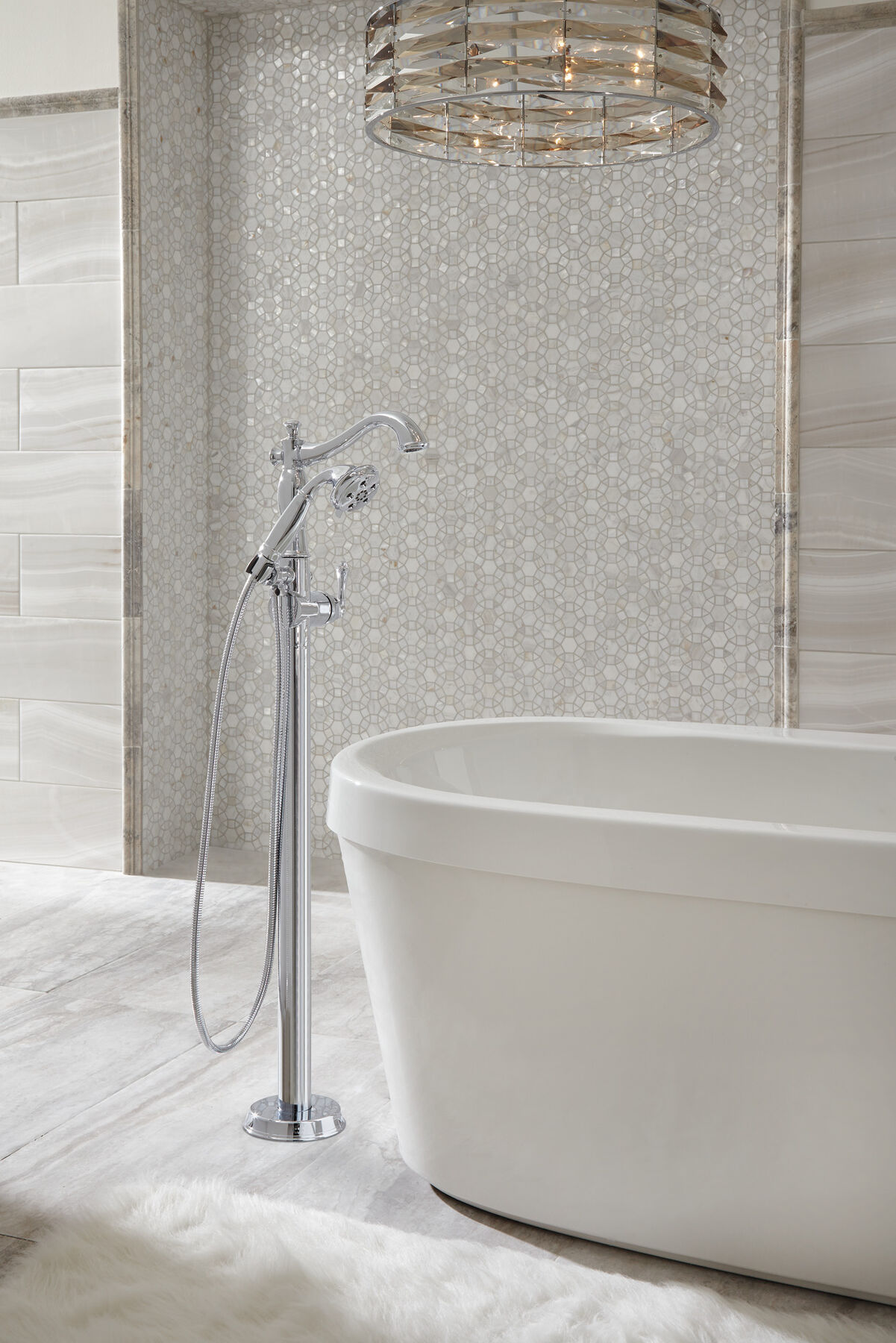 Freestanding Tub with Integrated Waste and Overflow