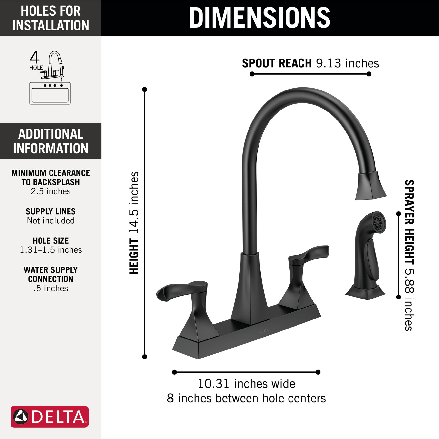 Kitchen Faucet 2L w/Spray (Recertified)