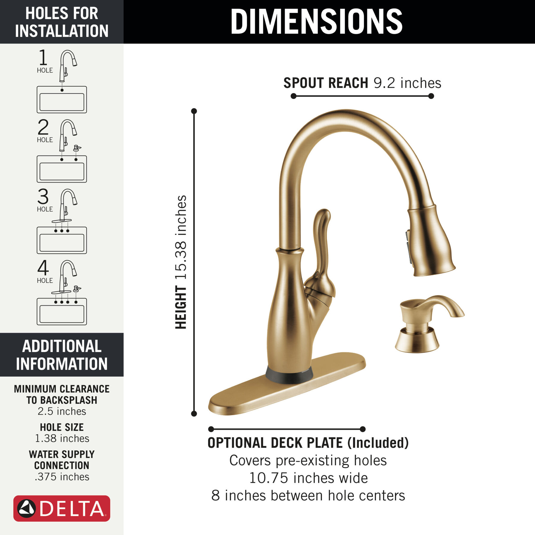 VoiceIQ&reg; Single Handle Pull-Down Faucet with Touch2O Technology and Soap Dispenser
