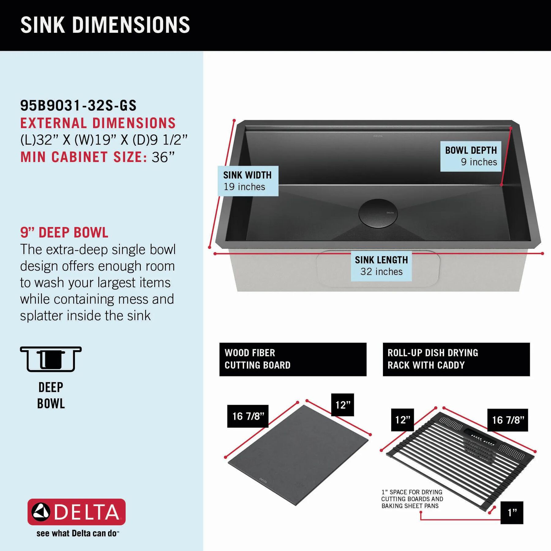 32&rdquo; Undermount 16 Gauge Workstation Kitchen Sink Single with WorkFlow&trade; Ledge and Accessories