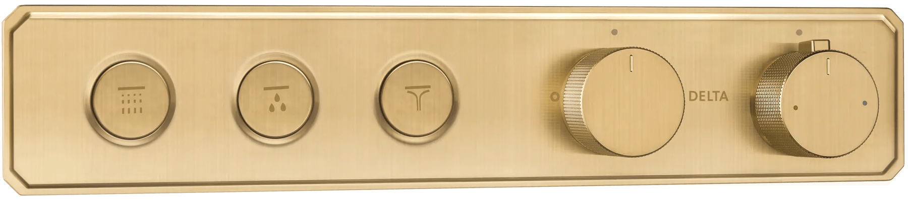 Traditional High Flow Push Button Thermostatic Trim - 3 Outlet