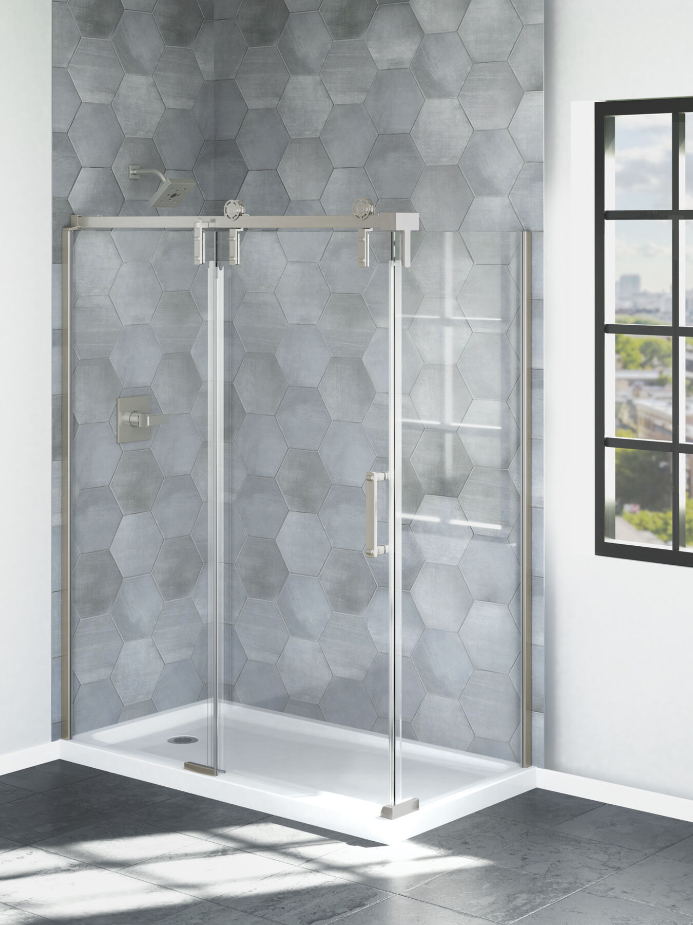 60&rdquo;x32&rdquo; Left Drain Corner Shower Base