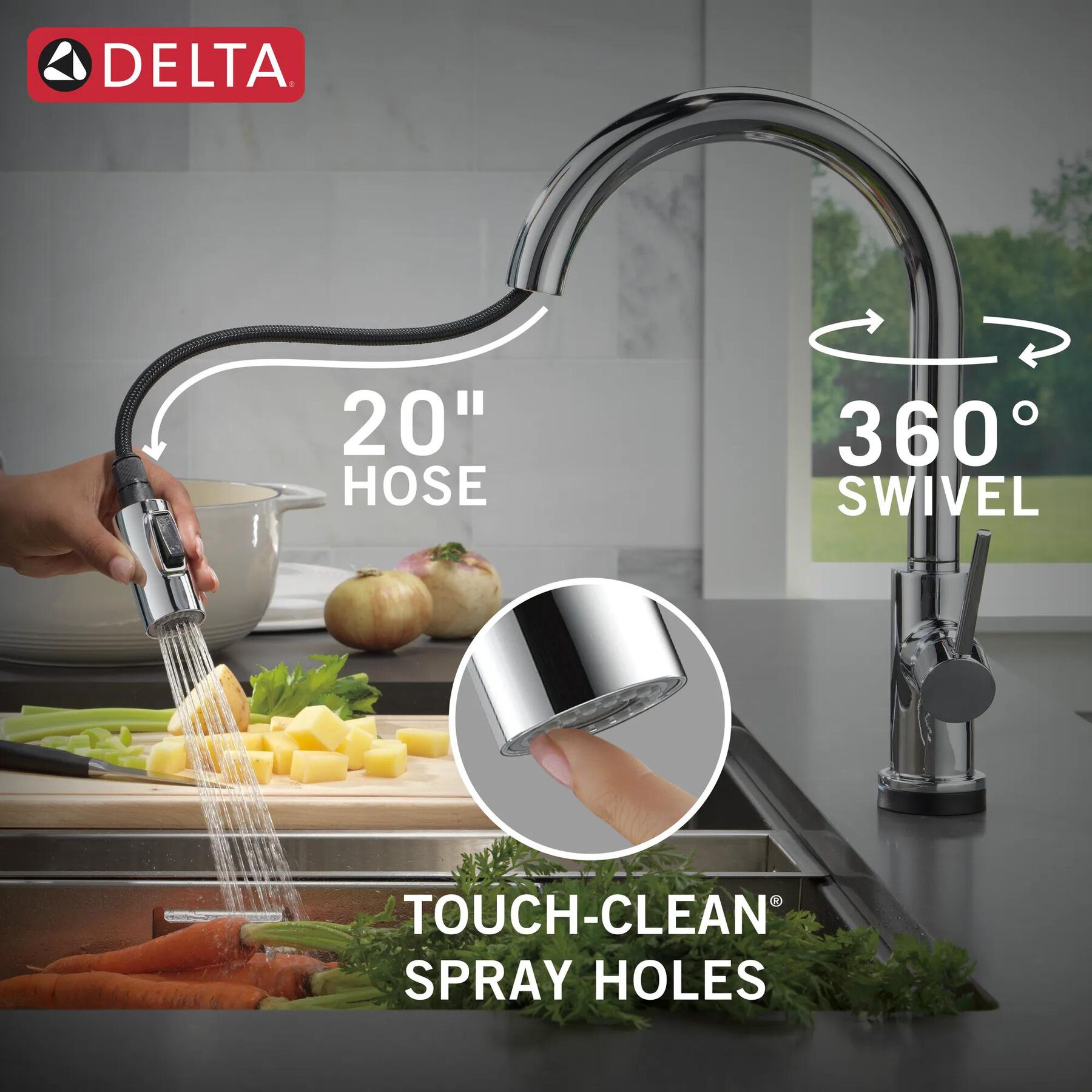 VoiceIQ&reg; Kitchen Faucet with Touch<sub>2</sub>O&reg; Technology with Touchless Technology