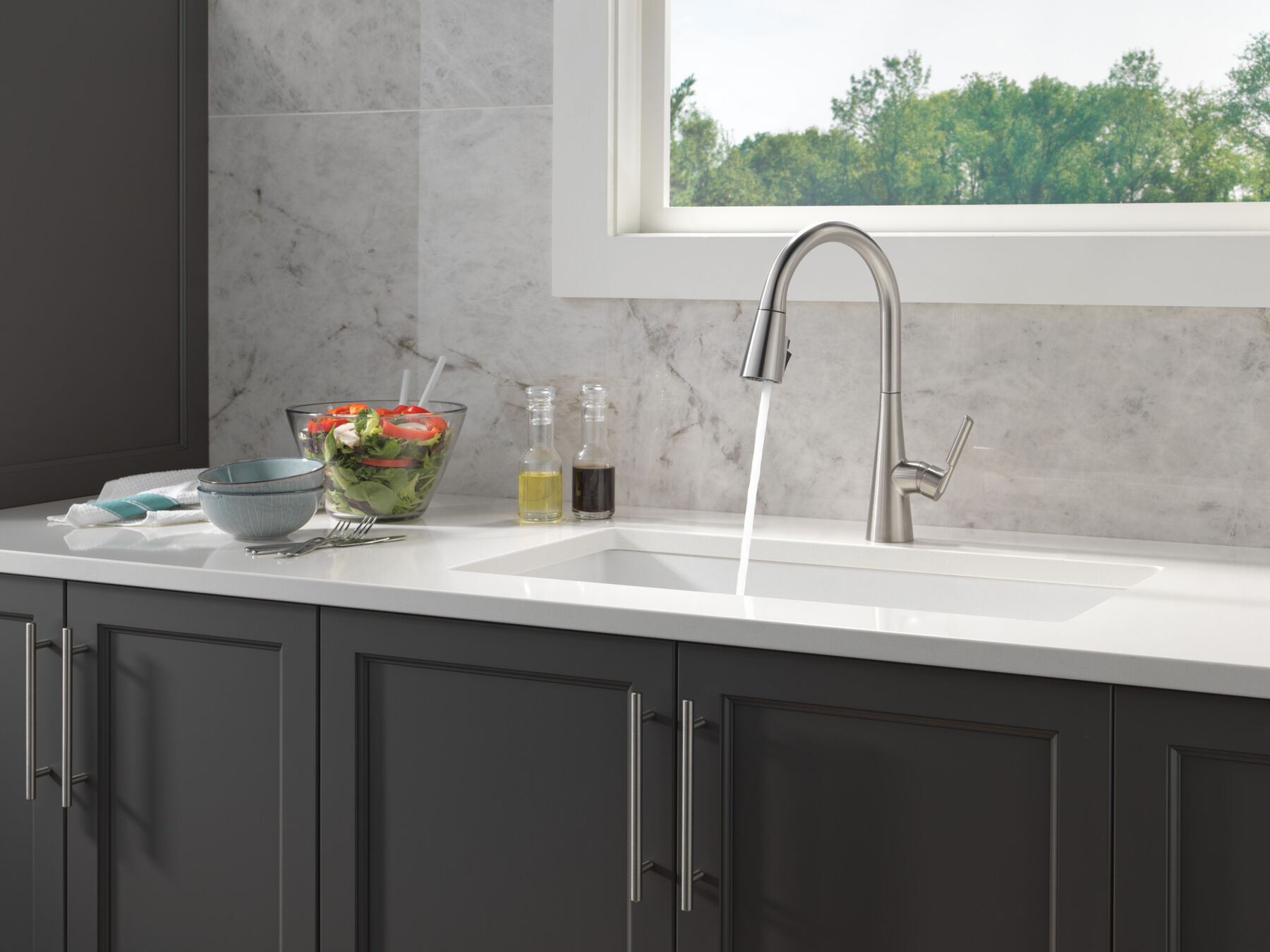 Single Handle Pull-Down Kitchen Faucet with ShieldSpray Technology