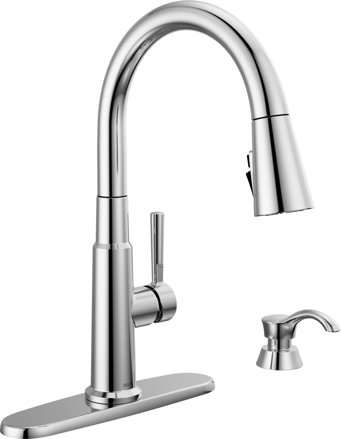 Single Handle Pull-Down Kitchen Faucet with Soap Dispenser and ShieldSpray&reg; Technology