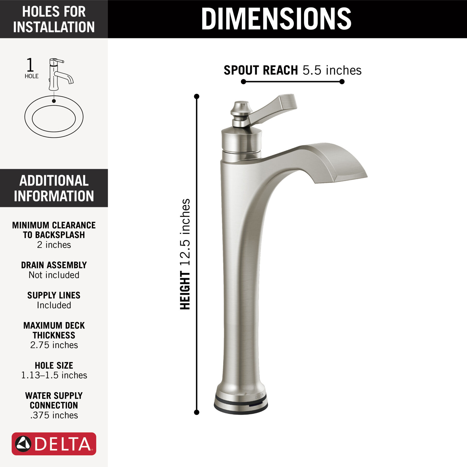 Touch2O.xt Vessel Bathroom Faucet 1L