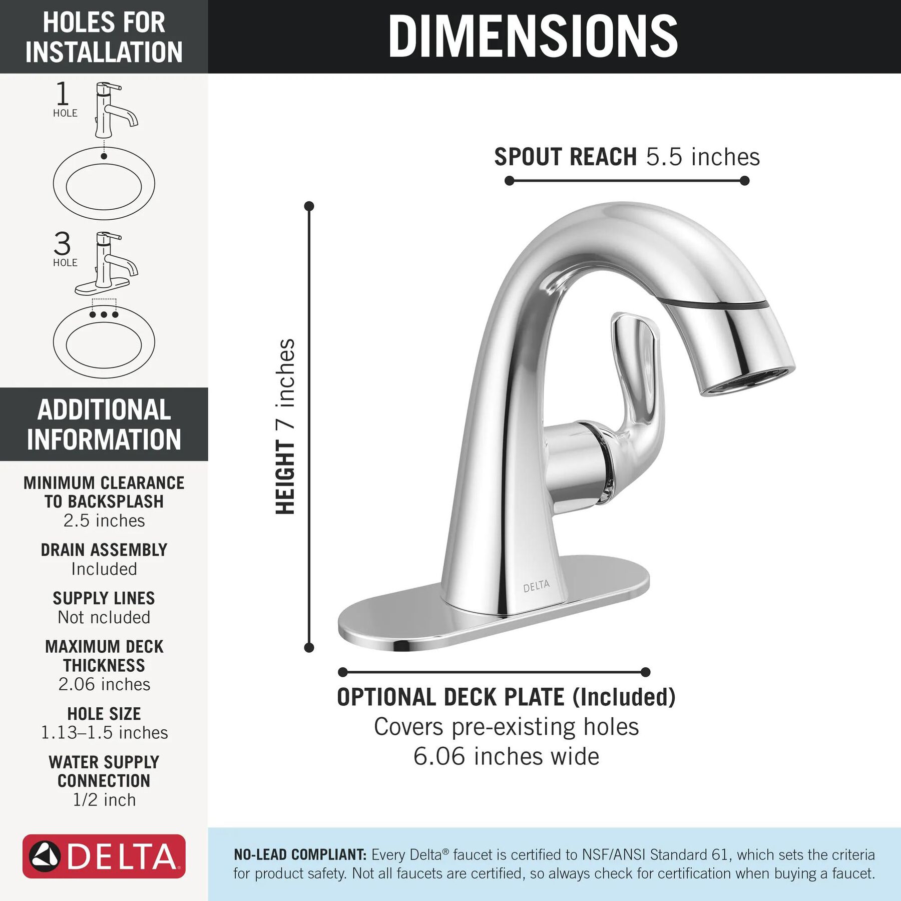 Single Handle Pull-Down Bathroom Faucet