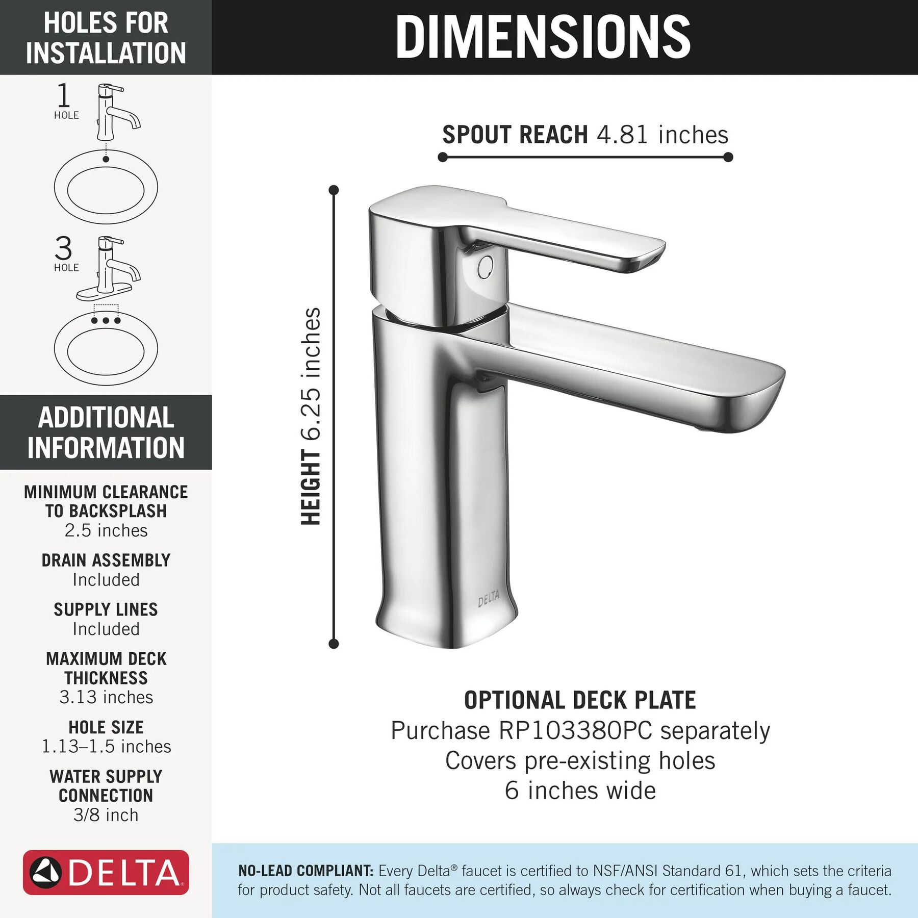 Single Handle Project-Pack Bathroom Faucet