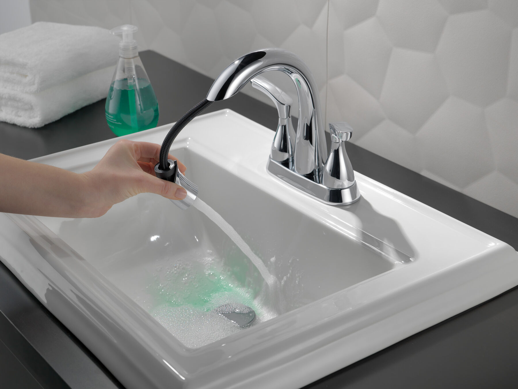 Two Handle Centerset Bathroom Faucet
