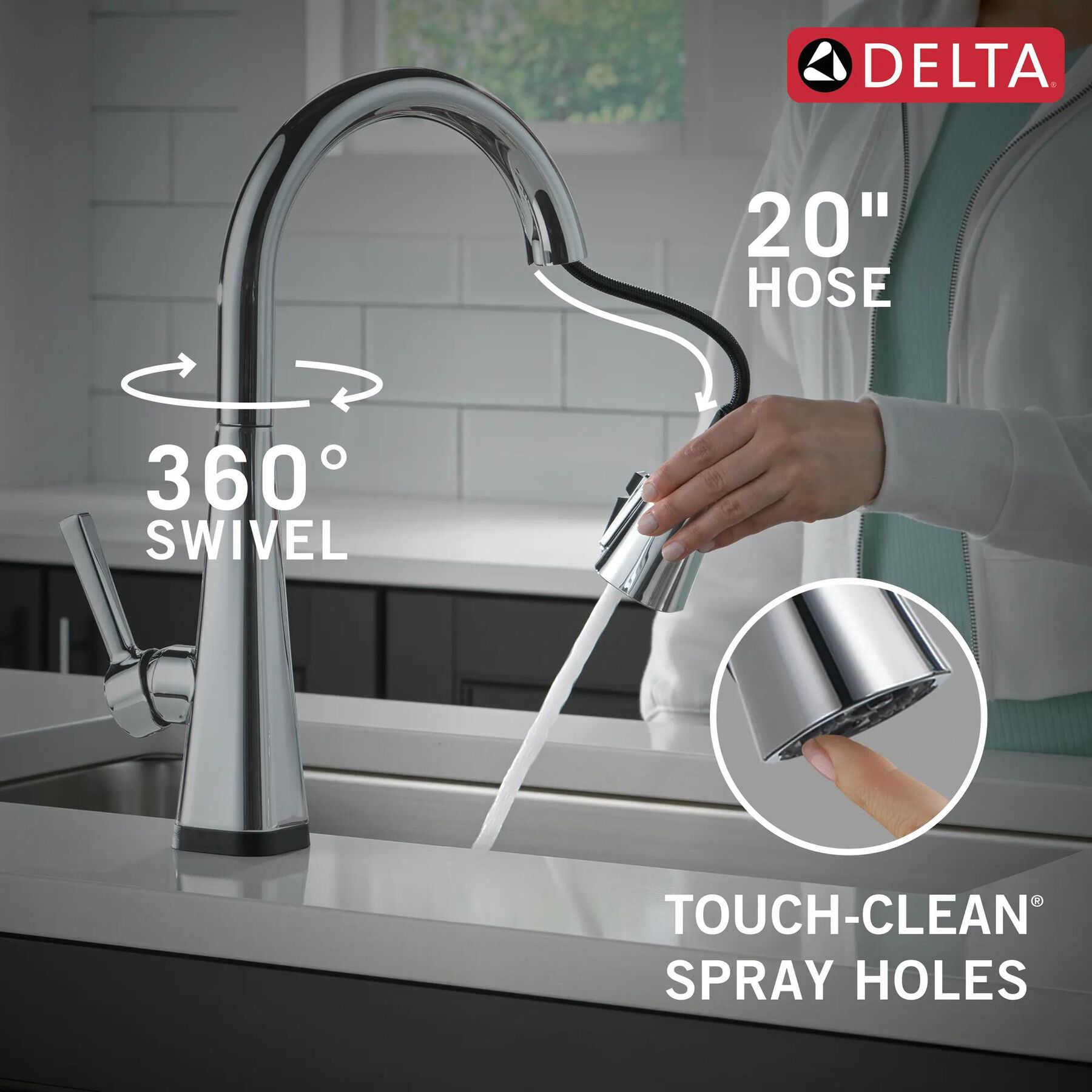 Single-Handle Pull-Down Kitchen Faucet with Touch<sub>2</sub>O&reg; Technology