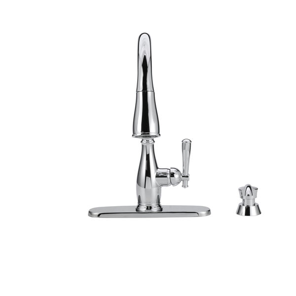 Single Handle Pull-Down Kitchen Faucet with Soap Dispenser and ShieldSpray