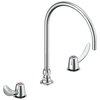 Two Handle Widespread Bathroom Faucet with Gooseneck Spout - Less Pop-Up