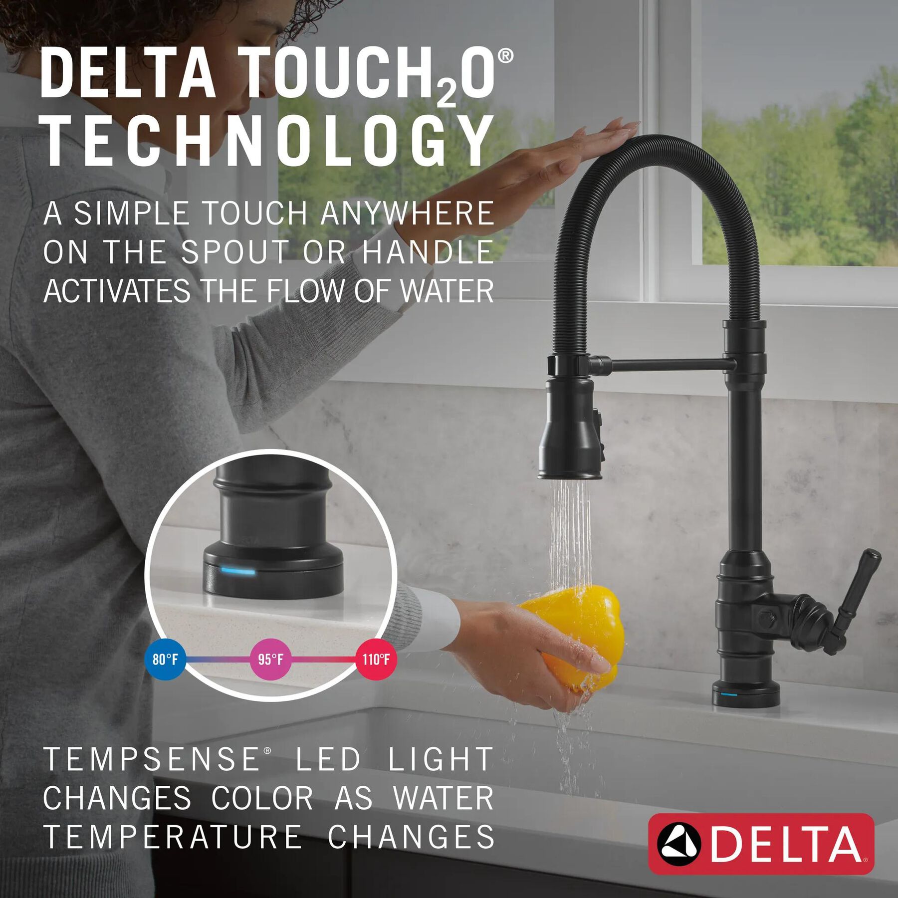 Touch<sub>2</sub>O&reg; Technology Kitchen Faucet with Touchless Technology