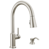 Single Handle Pull-Down Kitchen Faucet with Soap Dispenser and ShieldSpray&reg; Technology