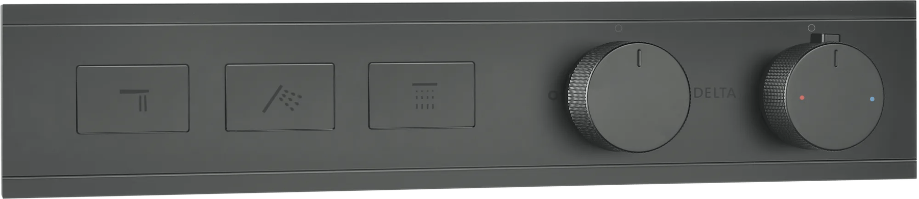 Modern High Flow Push Button Thermostatic Trim - 3 Outlet