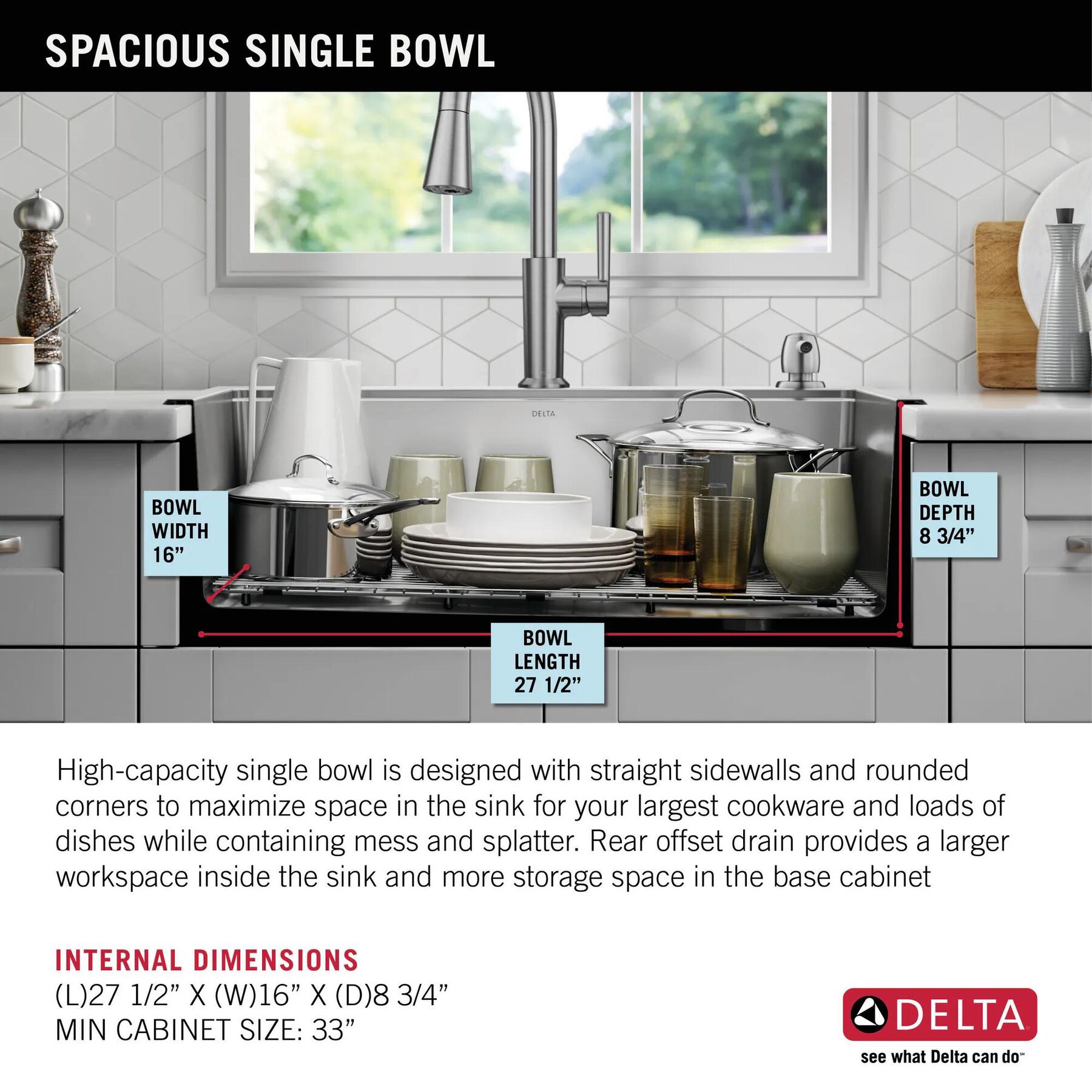 30&rdquo; Stainless Steel Workstation Kitchen Sink Drop-In Undermount Single Bowl with WorkFlow&trade; Ledge and Accessories