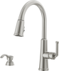 Single Handle Pull-Down Kitchen Faucet with Soap Dispenser and ShieldSpray&reg; Technology