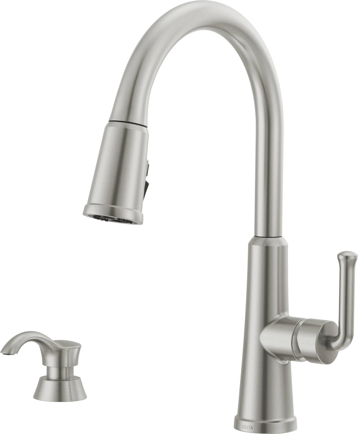 Single Handle Pull-Down Kitchen Faucet with Soap Dispenser and ShieldSpray&reg; Technology