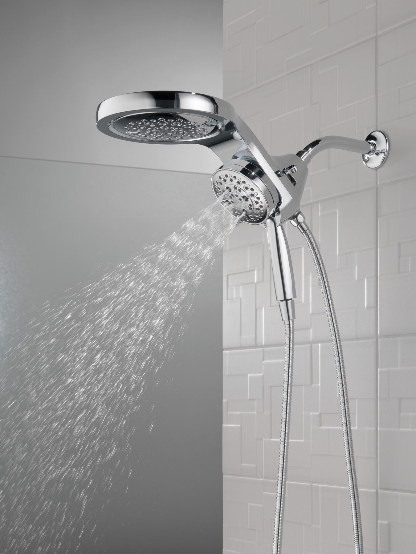 HydroRain&reg; H<sub>2</sub>Okinetic&reg; 5-Setting Two-in-One Shower Head