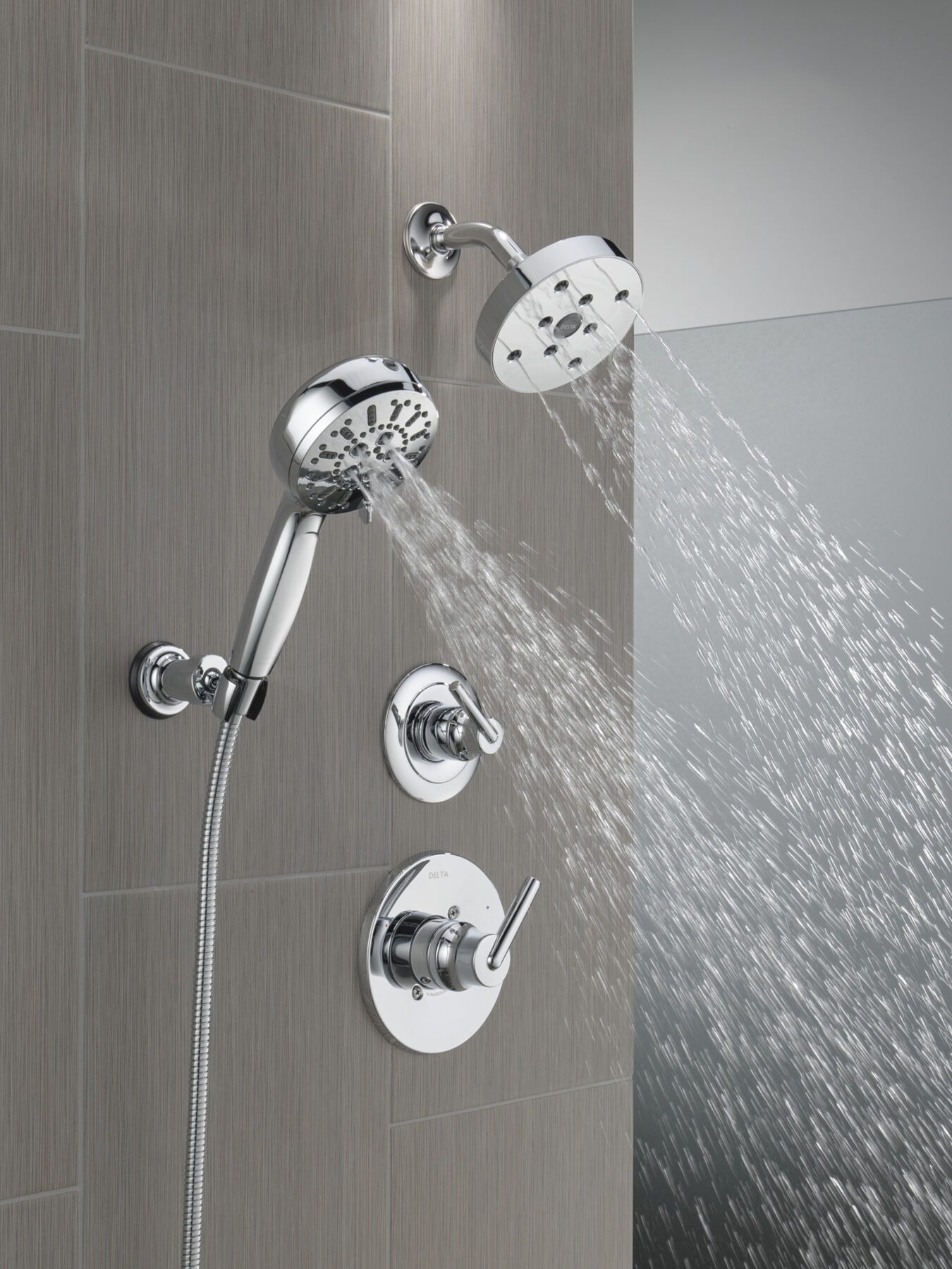 7-Setting Wall Mount Hand Shower with Cleaning Spray