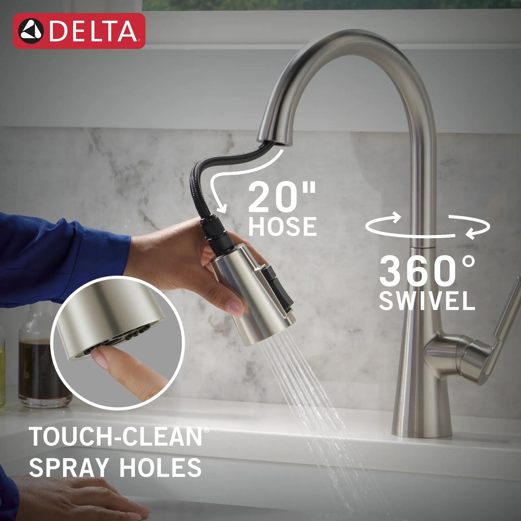 Single Handle Pull-Down Kitchen Faucet with ShieldSpray Technology