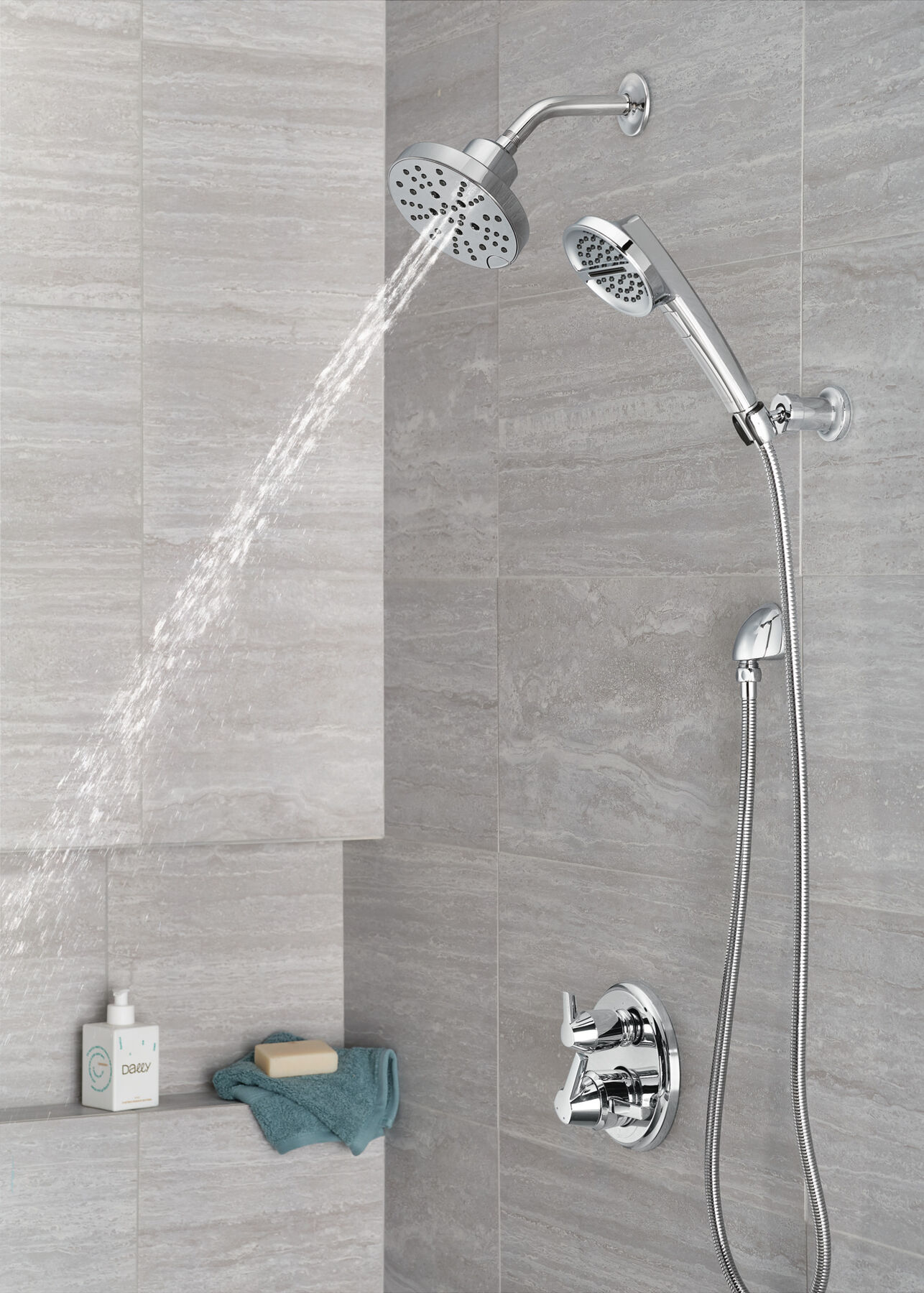 H<sub>2</sub>Okinetic&reg; 5-Setting Contemporary Raincan Shower Head