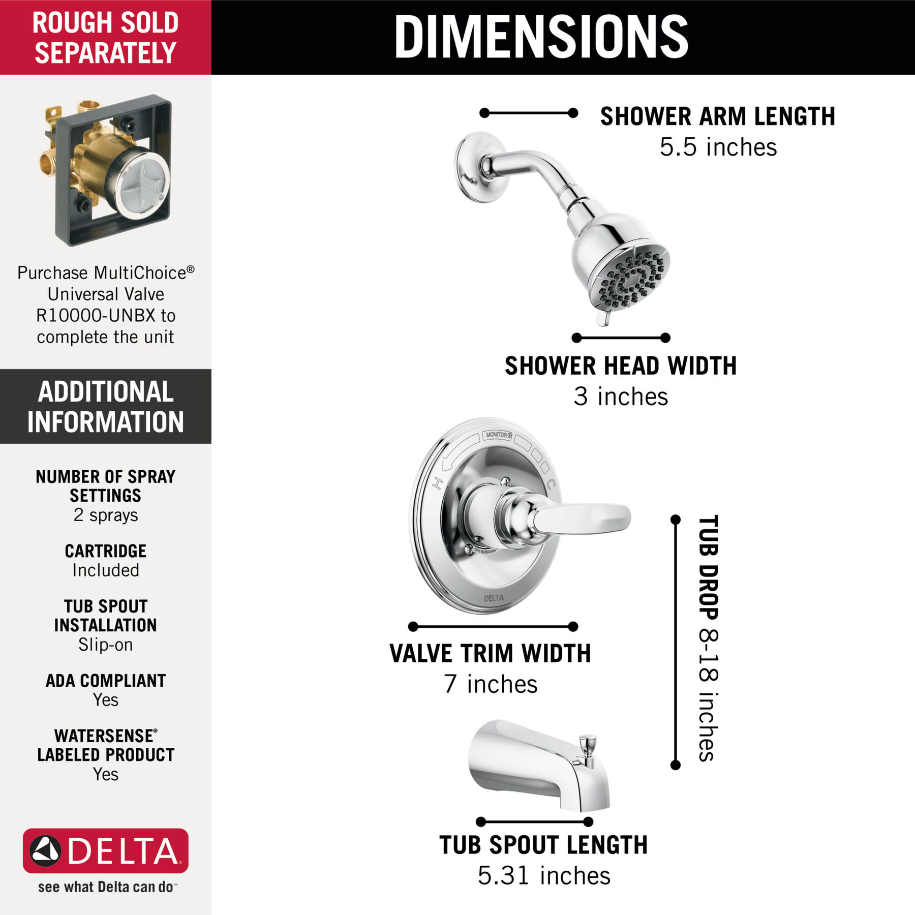 Monitor&reg; 13 Series Tub & Shower Trim
