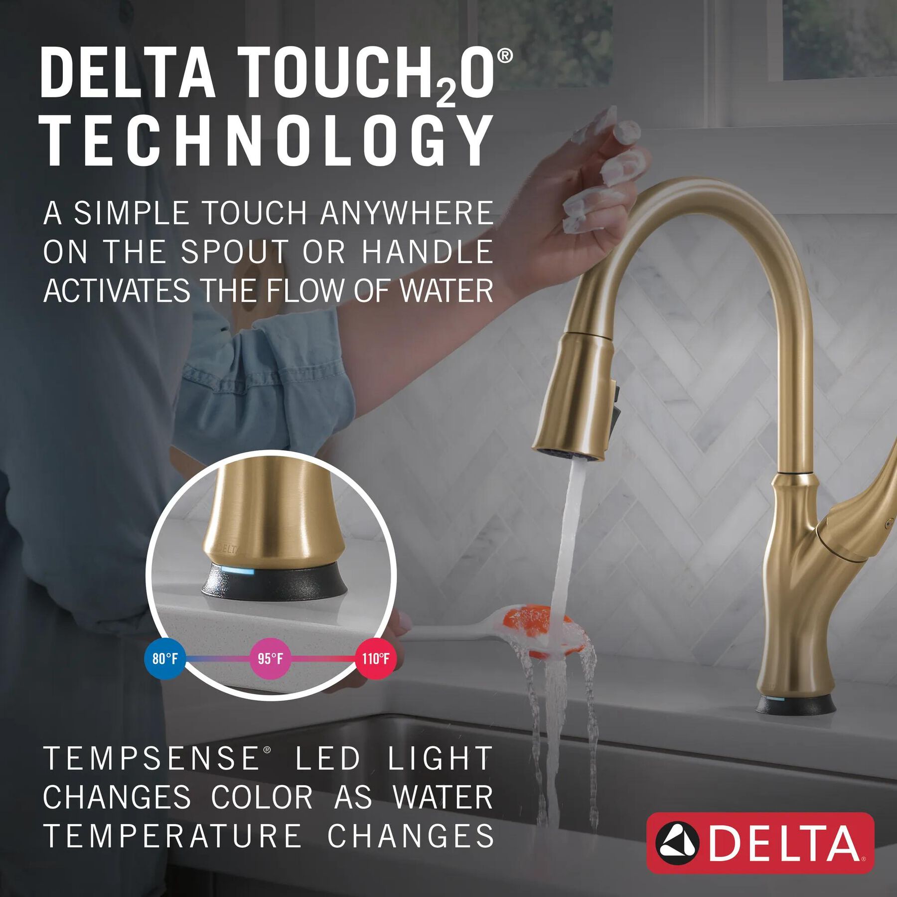 Single-Handle Pull-Down Kitchen Faucet with Touch<sub>2</sub>O&reg; Technology Technology