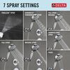 7-Setting Wall Mount Hand Shower with Cleaning Spray