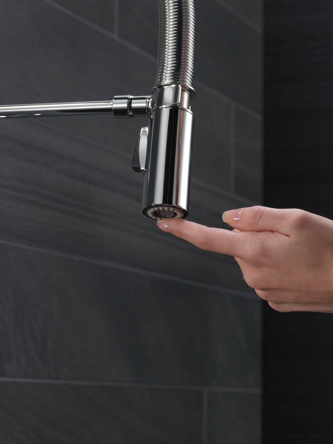 Single Handle Pull-Down Kitchen Faucet With Spring Spout