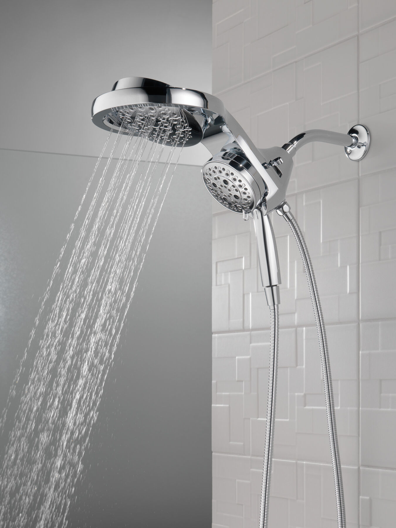 HydroRain&reg; H<sub>2</sub>Okinetic&reg; 5-Setting Two-in-One Shower Head