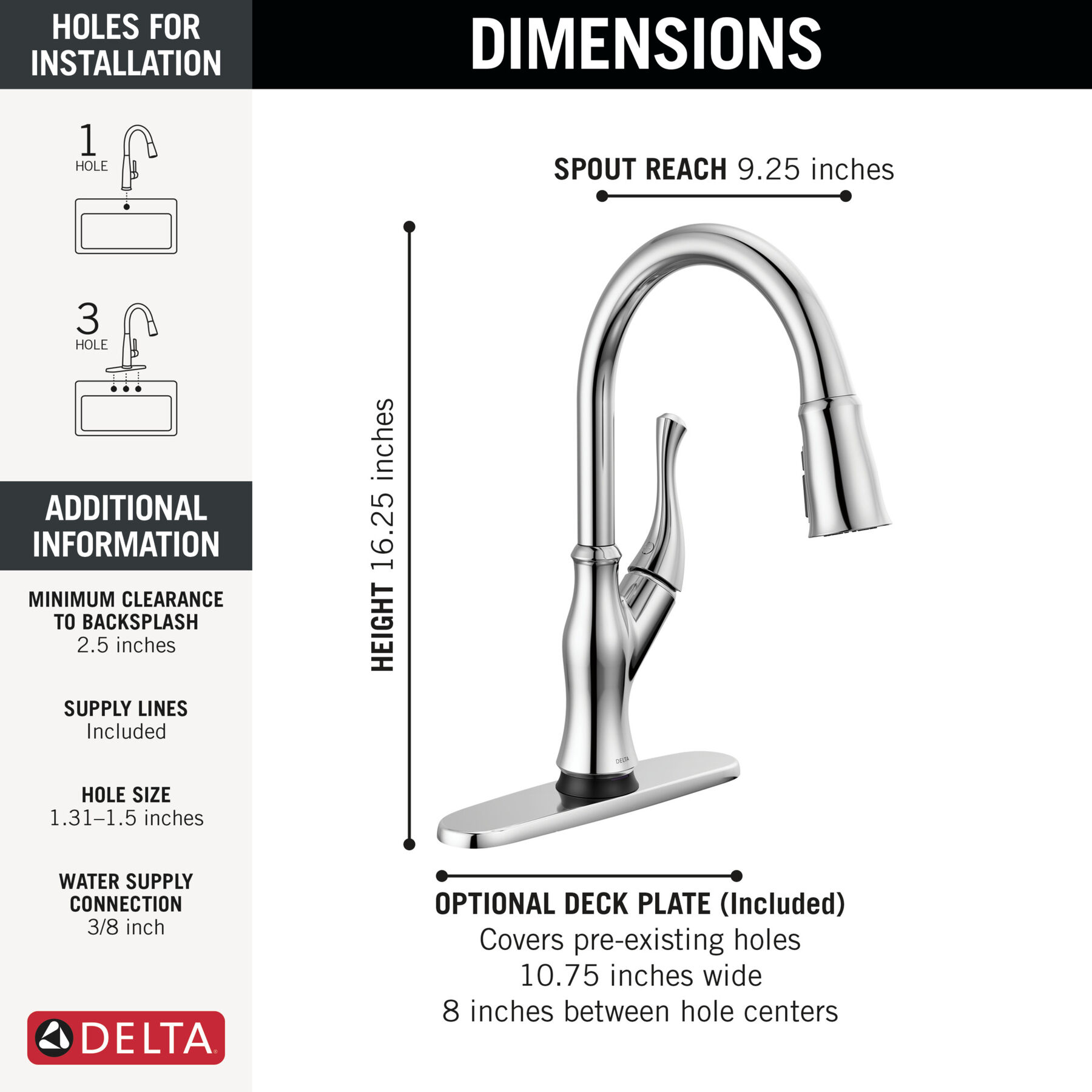 Touch<sub>2</sub>O&reg; Technology Kitchen Faucet with Touchless Technology
