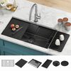 32&rdquo; Undermount 16 Gauge Workstation Kitchen Sink Single with WorkFlow&trade; Ledge and Accessories