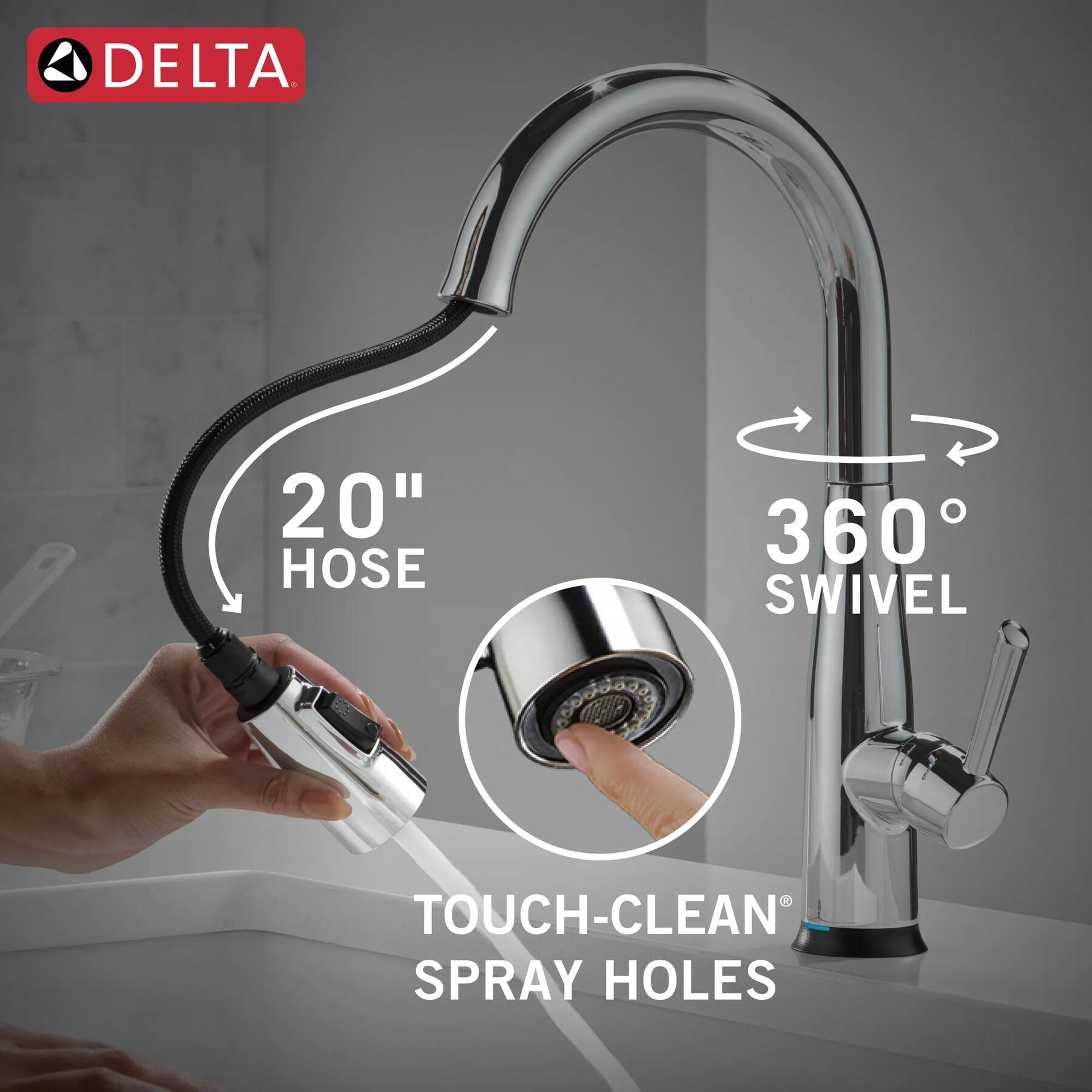VoiceIQ&reg; Single Handle Pull-Down Faucet with Touch<sub>2</sub>O&reg; Technology