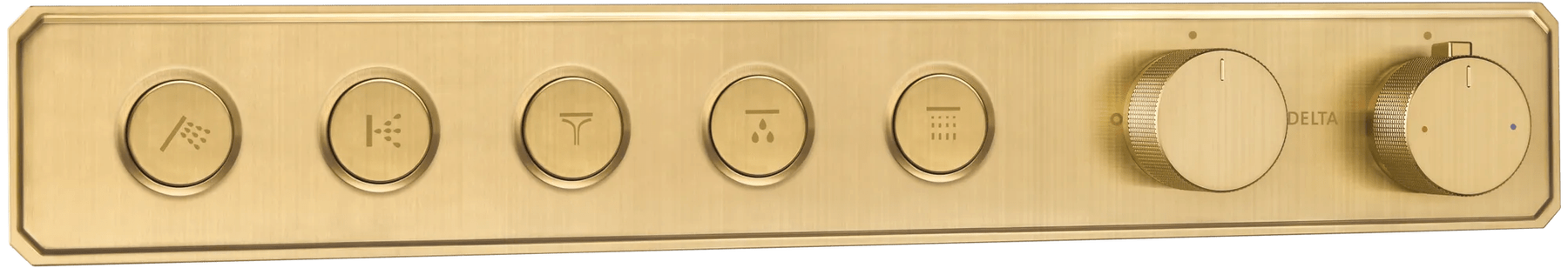 Traditional High Flow Push Button Thermostatic Trim - 5 Outlet