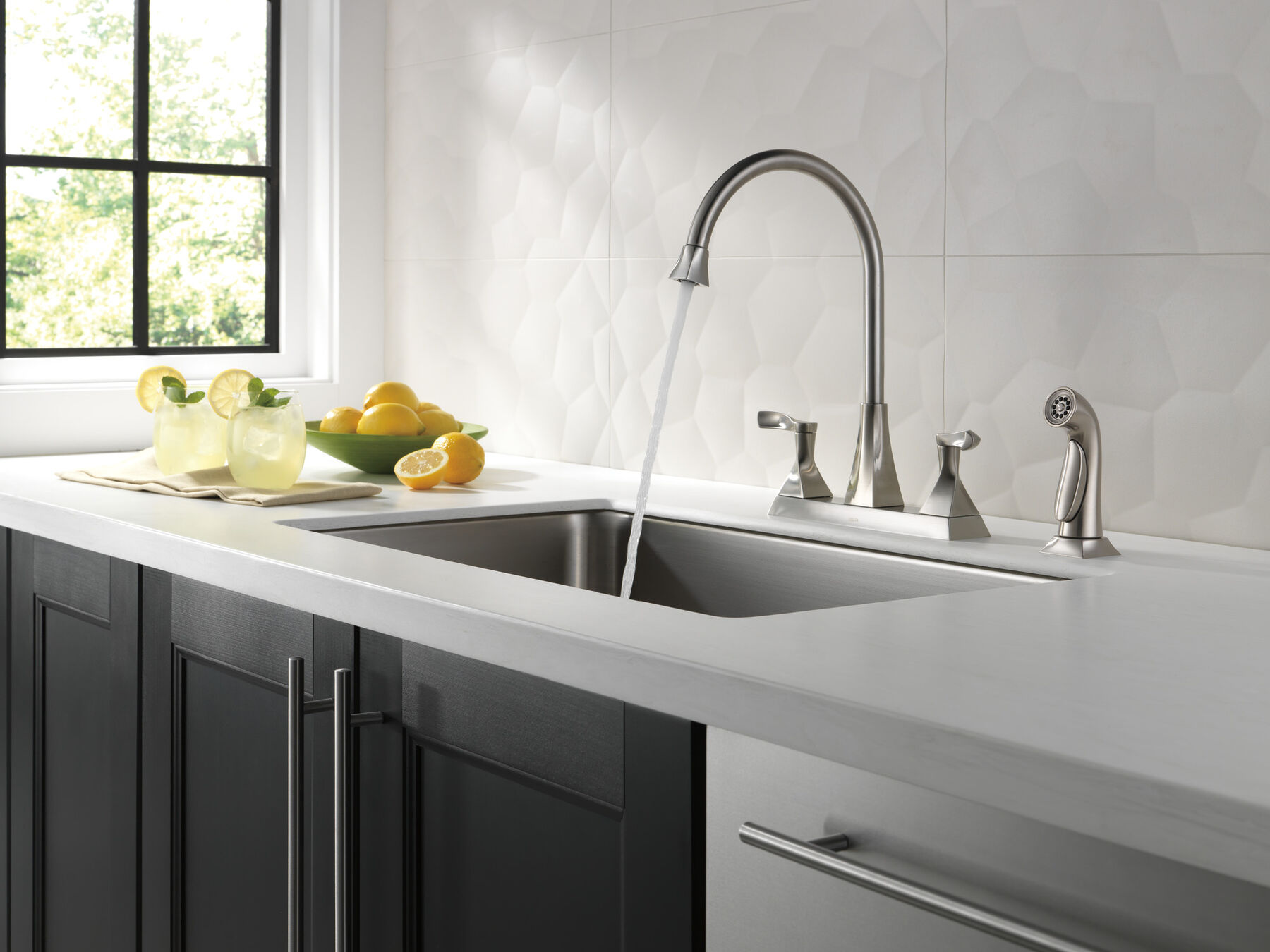 Two Handle Kitchen Faucet with Spray