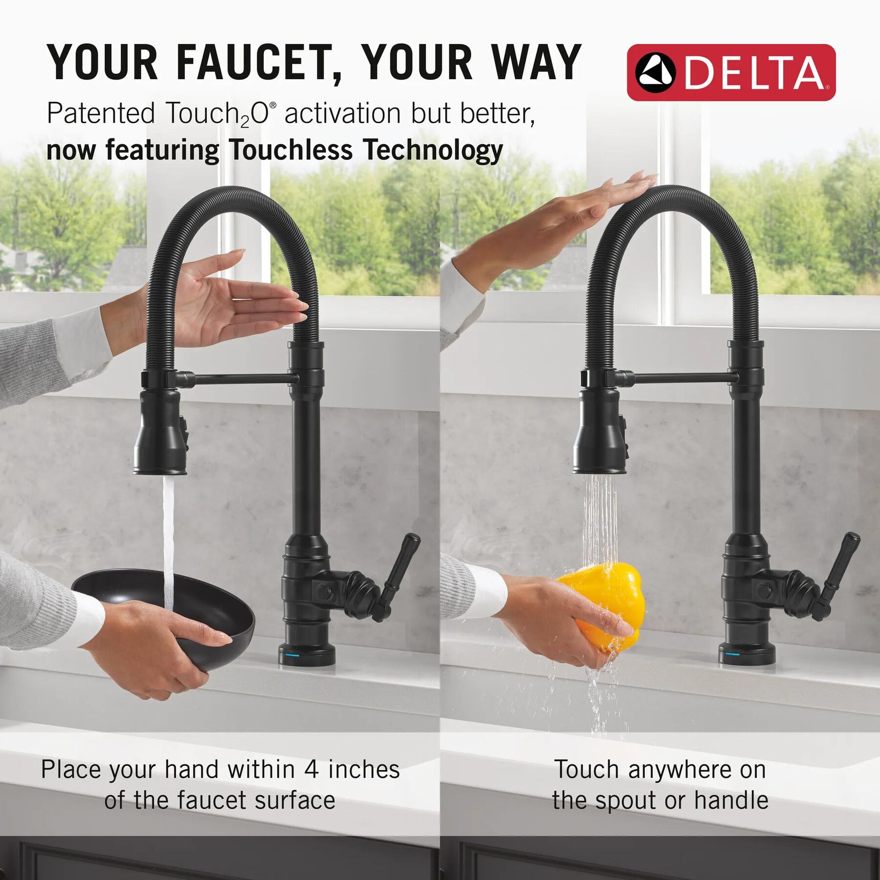 Touch<sub>2</sub>O&reg; Technology Kitchen Faucet with Touchless Technology