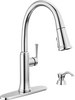 Single Handle Pull-Down Kitchen Faucet with Soap Dispenser and ShieldSpray Technology