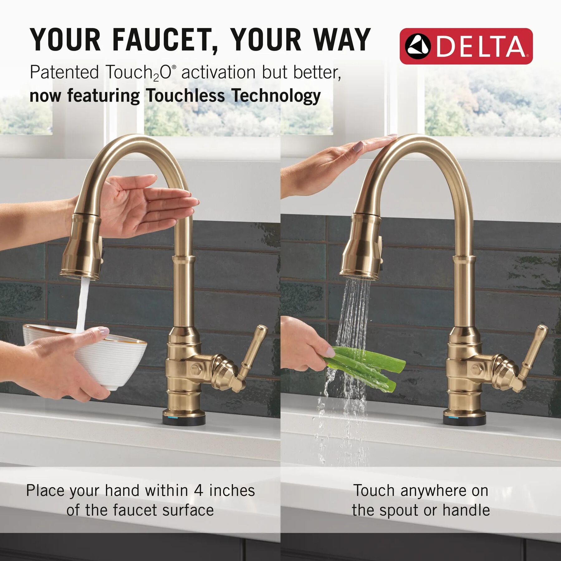 Touch<sub>2</sub>O&reg; Technology Kitchen Faucet with Touchless Technology